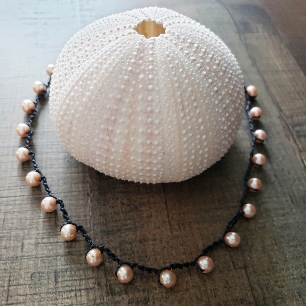 Crochet Pearl Choker